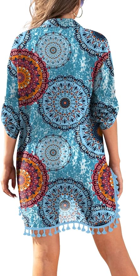 Yincro Women Swimsuit Cover Up Shirt 2026 Tassel Beach Bathing Suit for Swimwear Bikini Dress - Image 3