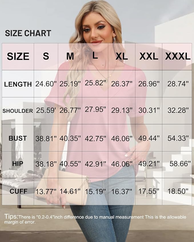 T Shirts Short Sleeve V Neck Tees Womens Tops Beach Vacation Fashion Clothes 2026 Casual Summer Spring Fall Outfits - Image 4