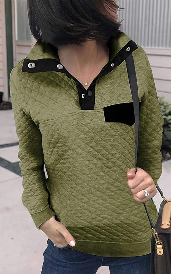BTFBM Women Fashion Quilted Pattern Lightweight Zipper Long Sleeve Plain Casual Ladies Sweatshirts Pullovers Shirts Tops - Image 3