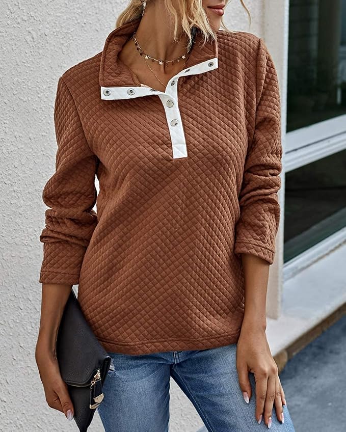 BTFBM Women Fashion Quilted Pattern Lightweight Zipper Long Sleeve Plain Casual Ladies Sweatshirts Pullovers Shirts Tops - Image 5