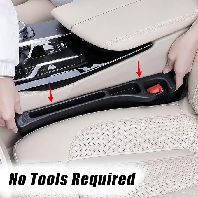 Car Seat Gap Filler Organizer 2 PCS Black Universal Seat Gap Plug Blocker Anti-Drop Console Catcher Phone Keys Storage for Car Truck SUV Auto Accessories Style2 - Image 6