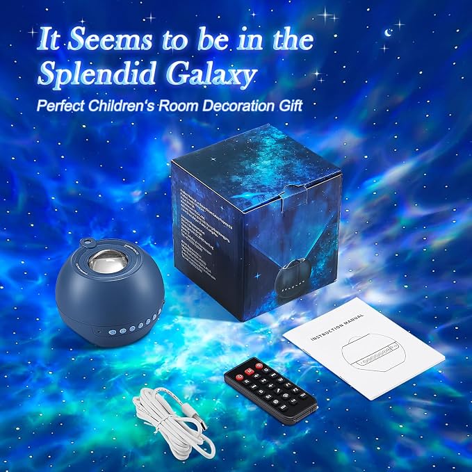 One Fire 360 Game Lights Galaxy Projector Gaming Accessories Gaming Room Decor Green Star Bluetooth Speaker+15 White Noise Man Cave Accessories Cool Gifts for Men Birthday Gift Cool Stuff for Teen Boy - Image 8