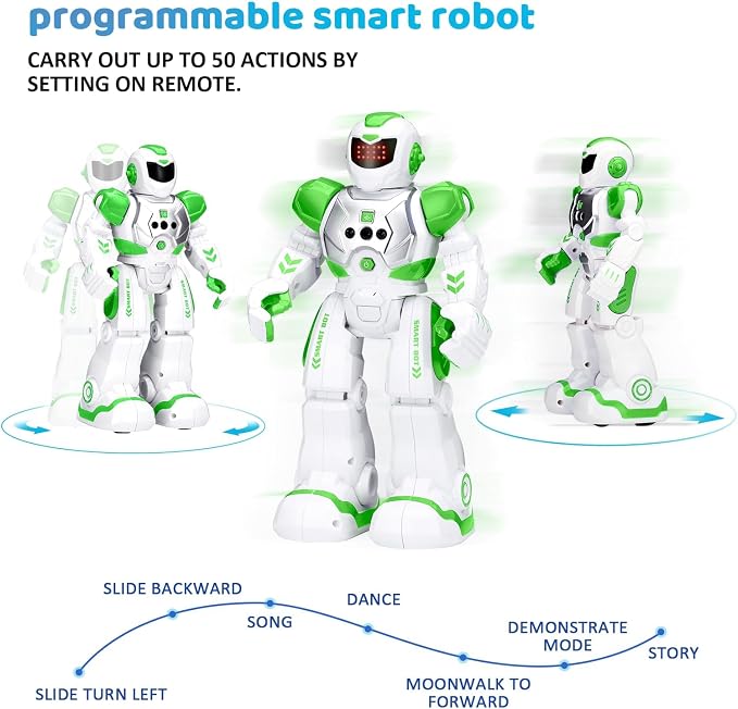 KingsDragon Robots Toy for Kids, RC Gesture Sensing Toy, Interactive Walking Singing Dancing Robot Birthday Presents for Boys Girls Age 6 7 8 9 Years Old,Green - Image 8