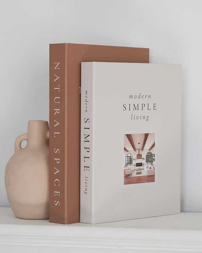 Beautiful Decorative Books - Set of 2 Boxes Enhance Your Coffee Table, Bookshelf or Mantel Shelf Decor - Aesthetic Fake/Faux Books for Modern Home Decoration, Photo Storage and as a Keepsake Box - Image 9
