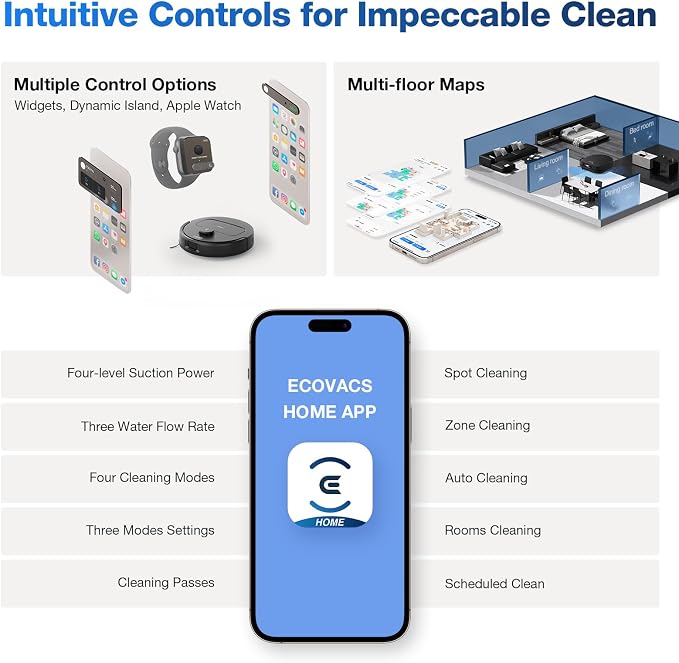 ECOVACS DEEBOT N30 Omni Robot Vacuum and Mop, 10000Pa Suction, TruEdge Adaptive Edge Mopping, ZeroTangle 2.0 Technology, Hot Air-Drying, Self-Emptying, Auto-Lift Mopping, Obstacle Avoidance - Image 9