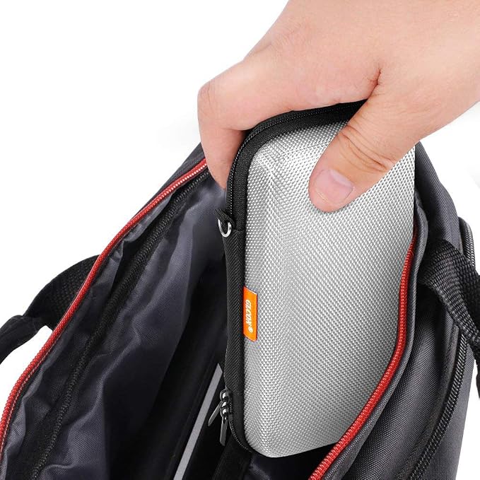 Portable Protection Hard EVA Travel Carrying Case with Mesh Pocket, Shockproof Exterior - Universal Small Electronic Tech Zipper Bag Pouch Organizer for Cell Phone, Charger, Cord, Cable - Silver - Image 7