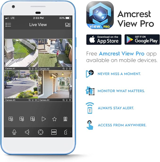 Amcrest UltraHD 4K (8MP) IP PoE AI Camera, FOV 129°, 49ft Color Nightvision, Security Outdoor Bullet Camera, Human & Vehicle Detection, Active Deterrent, 4K @15fps, IP8M-2796EB-AI (Black) - Image 9
