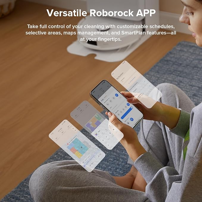 roborock Qrevo Series Robot Vacuum and Mop, Upgraded from Qrevo S | 8000Pa Suction, Anti-Tangle Brushes, Smart Obstacle Avoidance, Auto Mop Washing, All-in-One Dock, Spinning Mop, White(QV 35A) - Image 9