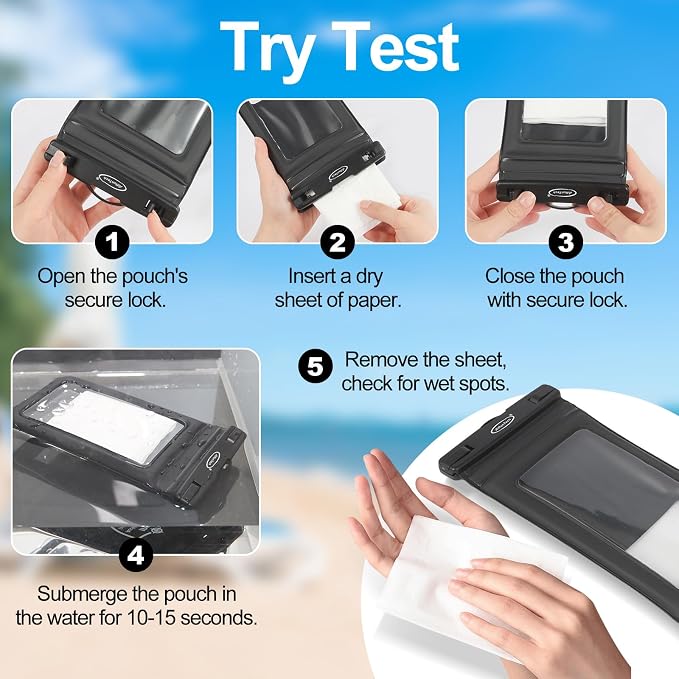AiRunTech XL Waterproof Phone Pouch,Double Seal Floating Phone Case for Swimming Kayak Paddle Board,Protector iPhone 17 16 15 14 13, River Lake Canoe Boating Beach Accessories(Iridescent Pink+Black) - Image 9