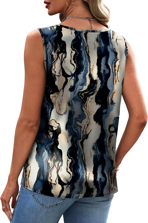 Sipaya Silk Satin Tank Tops for Women V Neck Summer Tops Sleeveless Camisole Business Casual Outfits Work Blouses - Image 4