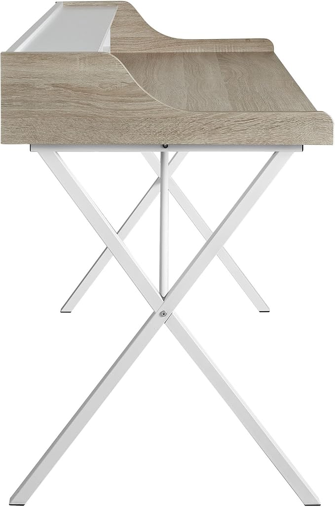Modway Bin Contemporary Modern Writing Desk With Storage Cubbies in Oak - Image 6