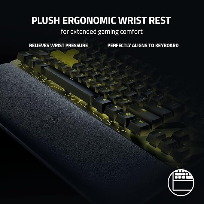 Razer Huntsman V2 TKL Gaming Keyboard: Fast Linear Optical Switches Gen2, Sound Dampeners, 8000Hz Polling Rate, Detachable Type-C Cable, UV-Coated Keycaps, Wrist Rest - ESL Edition - Image 6