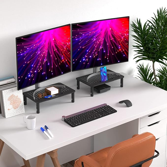EVOOMI Monitor Stand Riser - Upgraded for Faster Productivity - Anti-Skid, HD Hexagonal Steel - Free Cable Ties - Computer Stand - Laptop, Desktop, Printer, iMac (Simple) - Image 7