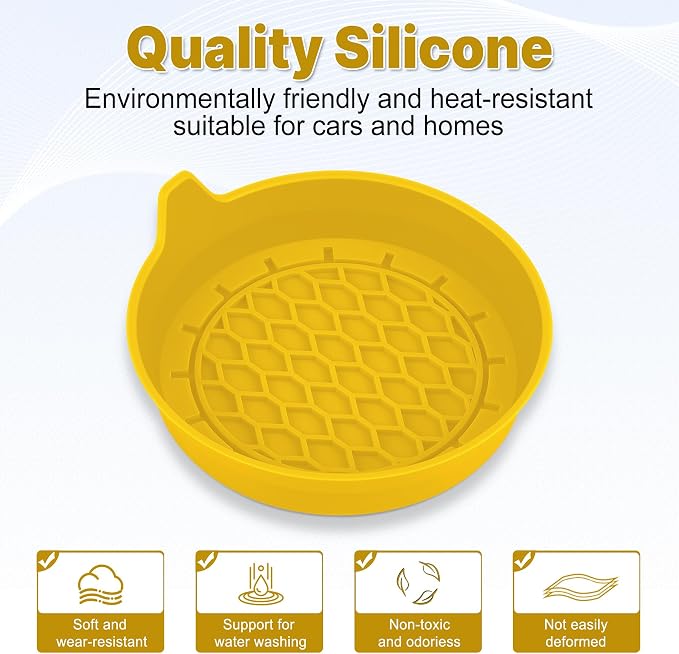 SINGARO Car Cup Holder Coaster, Silicone Cup Holder Insert, Universal Non-Slip Cup Holders, Car Accessories Interior for Women and Man 4 Pack Yellow - Image 6