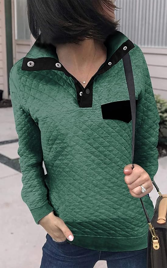 BTFBM Women Fashion Quilted Pattern Lightweight Zipper Long Sleeve Plain Casual Ladies Sweatshirts Pullovers Shirts Tops - Image 3