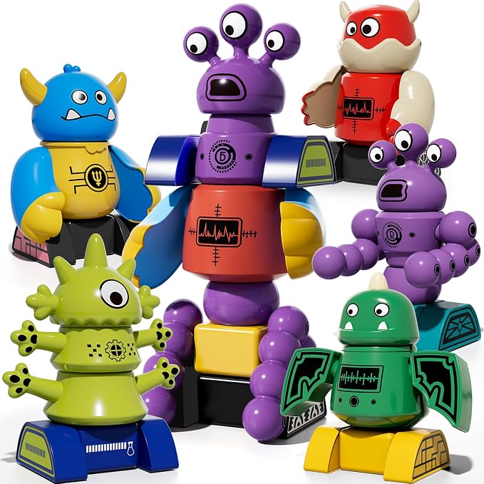 TEMI Magnet Robot Toy for Kids 3-5 Years Old | Monster Magnet Toys Stacking Transform Toys with Storage Box, Set for 3 4 5 6 7 Years Old Boys, Christmas and Birthday Gifts - Image 9