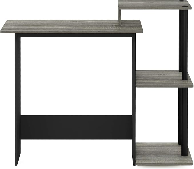 Furinno EFFICIENT Desk, 28.6" Wide Gaming Desk with 3 Open Side Shelves, Laptop Notebook Computer Desk, Office Desk for Home Office, Study Room, Dorm, Bedroom, French Oak - Image 8