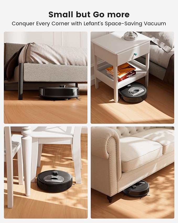 Lefant Robot Vacuum and Mop, 450ml Visible Dustbin, Upgraded 190° PSD Obstacle Avoidance, Customized Cleaning, Multi-Floor Mapping, 150 Mins Runtime, 2.4G/5G WiFi, Pet Hair & Carpets, M330 Pro - Image 9
