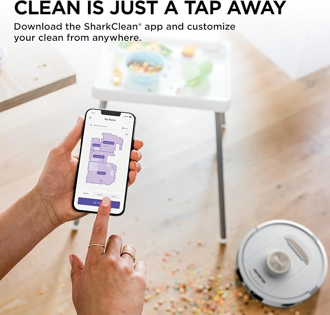 Shark Stratos | 2-in-1 Robot Vacuum & Mop for Carpets & Hard Floors | Powerful Suction & Mopping for Pet Hair | Self-Empty & Self-Clean NeverTouch Base | 60-Day Capacity | HEPA | White | AV2700ZE - Image 9