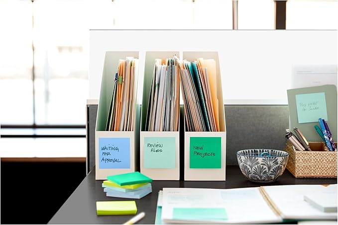 Post-it 100% Recycled Super Sticky Notes, 3 x 3 in, Pastels, 12 Pads | School Supplies and Office Products, 2X the Sticking Power - Image 11