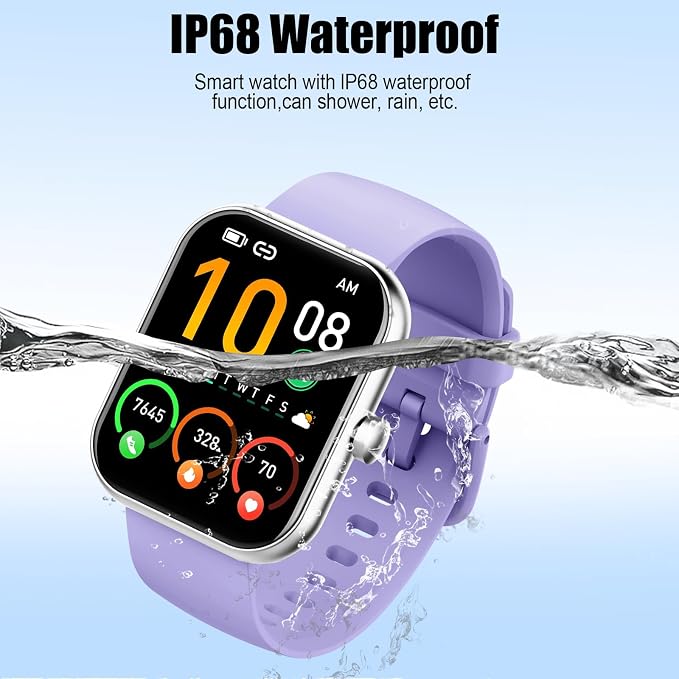 Smart Watch for Men Women (Answer/Make Call), 1.96"HD Smartwatch with Heart Rate/Sleep Monitor/Pedometer, 113+ Sports Modes, New Fitness Watch IP68 Waterproof, Activity Tracker for Android iOS-Purple - Image 8