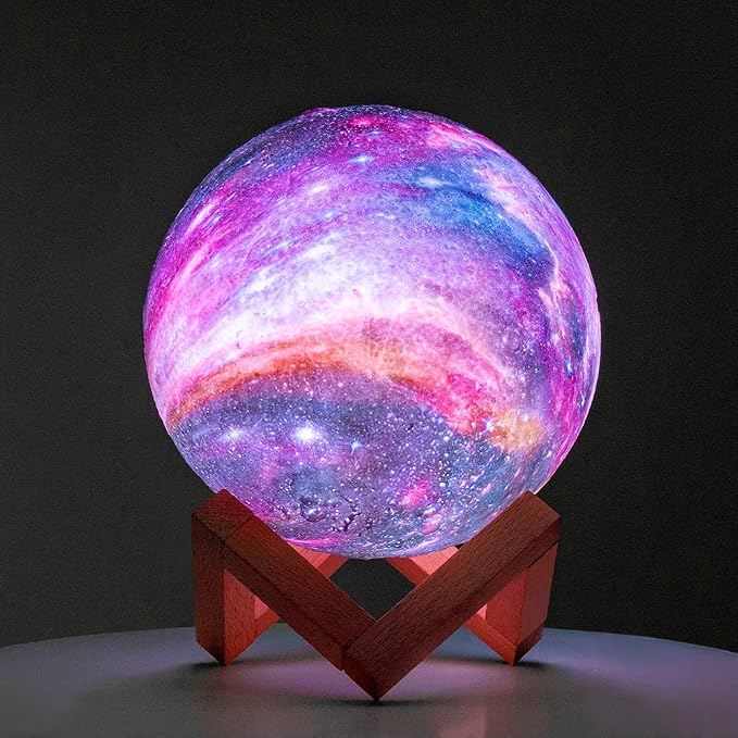 BRIGHTWORLD Moon Lamp Galaxy Lamp 5.9 inch 16 Colors LED 3D Moon Light, Remote & Touch Control Moon Night Light Gifts for Girls Boys Kids Women Birthday(Wooden Base) - Image 7