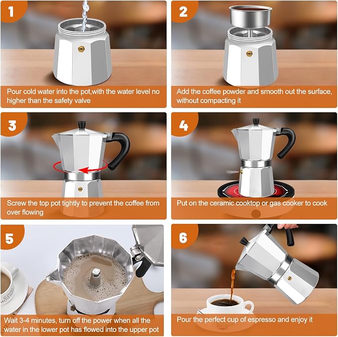 12 Cup Aluminum Espresso Stovetop Moka Pot Express Coffee Maker Percolator Italian Classic Mocha Coffee Machine for Italian and Cuban Cafe Brewing for Home & Camping 600ml 20oz - Image 8