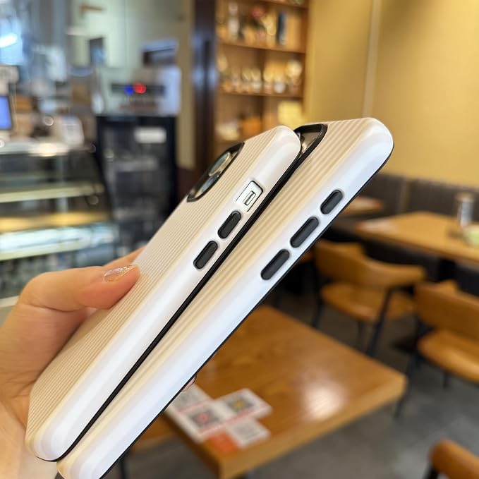 for iPhone 15 Pro Case Striped Cute Aesthetics Phone Case Trendy Protective Shockproof Cover for iPhone 15 Pro White - Image 7
