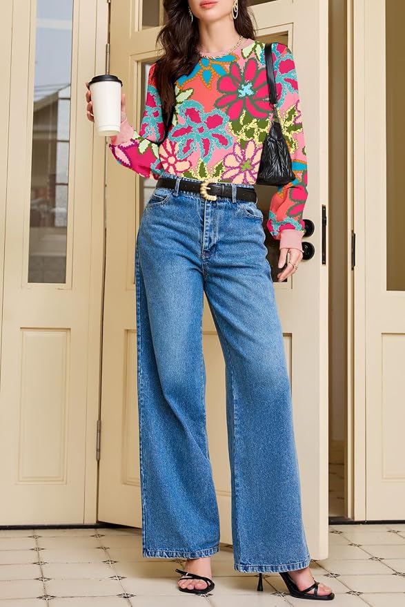 EVALESS Womens Crewneck Long Sleeve Tops Casual Polka Dots Tops Fall 2026 Tshirts Shirts - Image 6