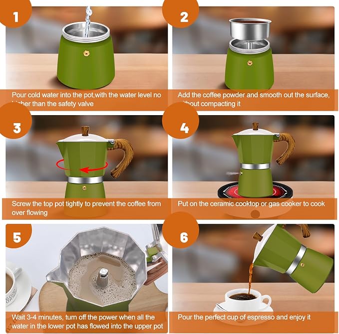 12 Cup Aluminum Espresso Stovetop Moka Pot Express Coffee Maker Percolator Italian Classic Mocha Coffee Machine for Italian and Cuban Cafe Brewing for Home & Camping 600ml 20oz - Image 8