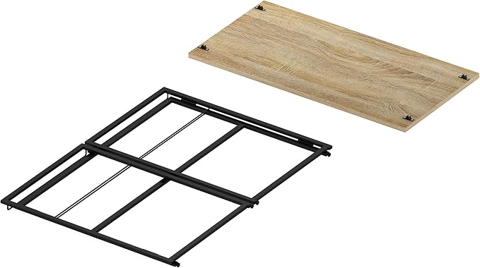 Furinno Riau No Tool/No Assembly/Folding Metal Frame Computer Desk, Sonoma Oak/Black, 39 Inch - Image 9