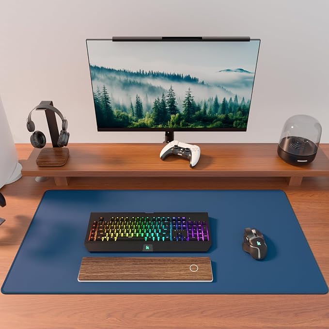 KTRIO Large Gaming Mouse Pad, Desk Mat, 31.5 x 15.7 in, Navy Blue, XXL | Smooth Micro-Weave Surface, Artistic Pattern Design, Non-Slip Rubber Base, Durable Stitched Edges, Office & Home Use - Image 6