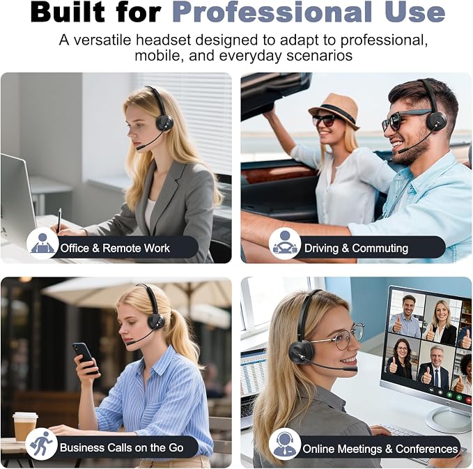 Bluetooth Headset with Microphone, Single Ear Wireless Headset for Cell Phones - Image 8