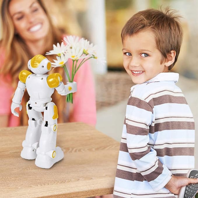KingsDragon RC Robot Toys for Kids, Gesture & Sensing Programmable Remote Control Smart Robot for Age 3 4 5 6 7 8 Year Old Boys Girls Birthday Gift Present,Yellow - Image 7