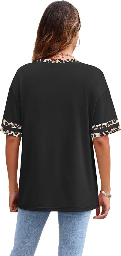 WIHOLL Womens T Shirts Loose Fit Short Sleeve Tees Crew Neck Color Block Summer Tops 2026 Fashion - Image 4