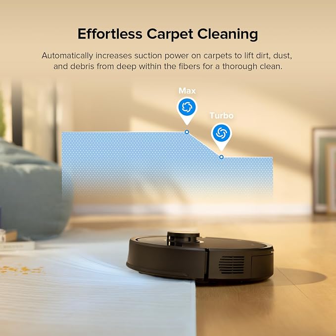roborock Q7 M5 Robot Vacuum and Mop Combo, 10,000Pa HyperForce Suction | Dual Anti-Tangle System, APP-Controlled Mopping, LiDAR Navigation, Robotic Vacuum Cleaner for Pet Hair and Carpet, Black - Image 9