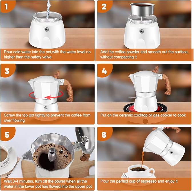 3 Cup Aluminum Espresso Stovetop Moka Pot Express Coffee Maker Percolator Italian Classic Mocha Coffee Machine for Italian and Cuban Cafe Brewing for Home & Camping 150ml 5oz - Image 8