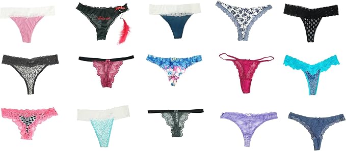 jooniyaa Thongs for Women Variety Pack 20 Pairs – Assorted Lace G-String T-Back Panties, Soft Breathable Underwear XS-3XL - Image 6