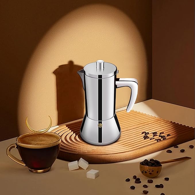 12 Cup Thickened 304 Stainless Steel Moka Pot Stovetop Espresso Maker Cafeteras Italian Percolator Espress Makers Capable Greca Mocha Coffee Machine for Induction Home and Camping 600ml 20oz - Image 8