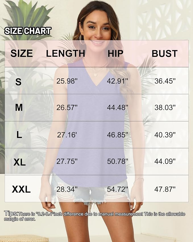 EyMuse 3 Pack Women's V Neck Tank Tops Summer Casual Sleeveless Basic Tee Shirts 2026 Fashion Beach Vacation Clothes - Image 5