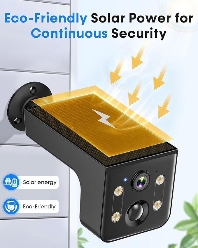 Thybro Solar Outdoor Wireless Camera 4 PCS - 2K HD, AI Motion Detection, Easy Setup, WiFi, Color Night,Outdoor Surveillance for Yard & Driveway, Black - Image 7