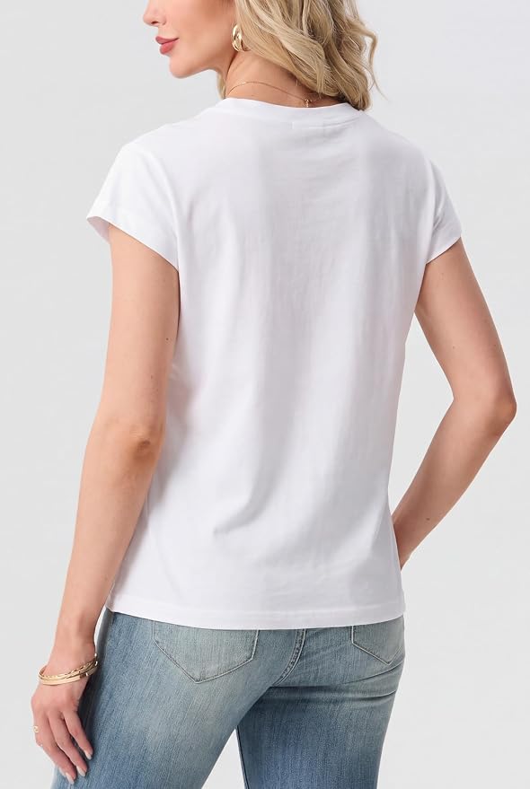 GRECERELLE Womens Summer Tops Cap Sleeve Crew Neck Basic T-Shirt | Everyday Casual Wear, Layering Friendly, Wrinkle-Resistant, Business Casual Ready, Lightweight & Packable, Capsule Wardrobe - Image 7
