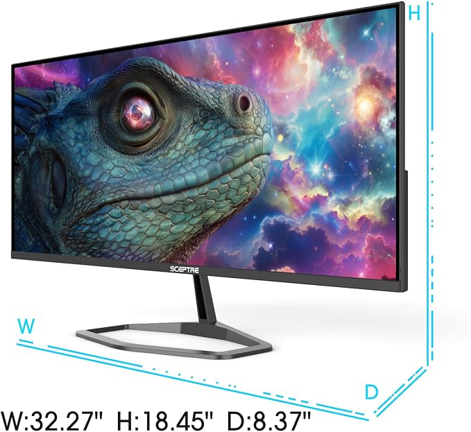 New! Sceptre 34-inch Prime Gaming Monitor 3440 x 1440 up to 180Hz DisplayPort HDMI Build-in Speakers, Machine Black 2027 (E345B-QU180D Series) - Image 6