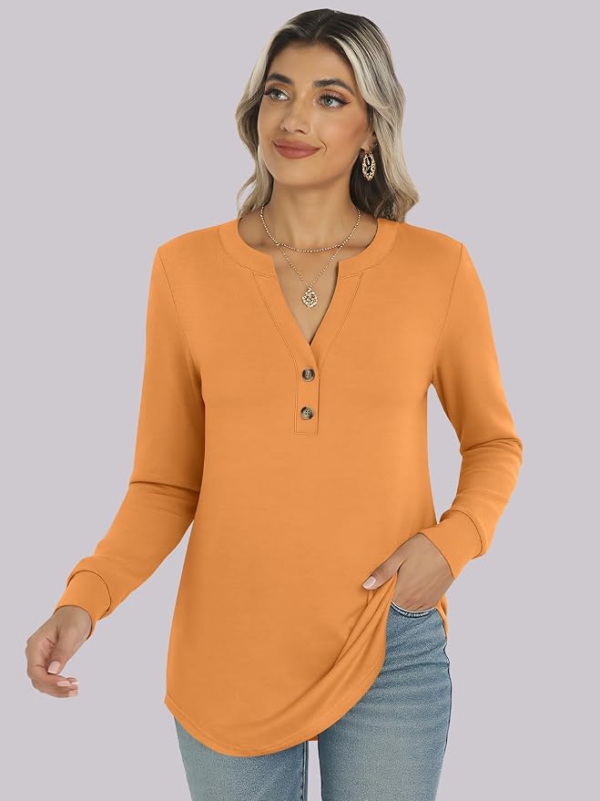 ANRABESS Women's Long Sleeve Shirts 2026 Spring Fashion Dressy Casual Tops Trendy Henley Blouses Cute Work Outfits Clothes - Image 7