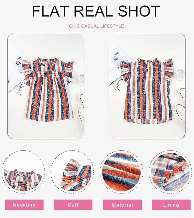 SHEWIN Womens Summer Crewneck Tank Tops Casual Ruffle Sleeveless Tops Shirts - Image 5
