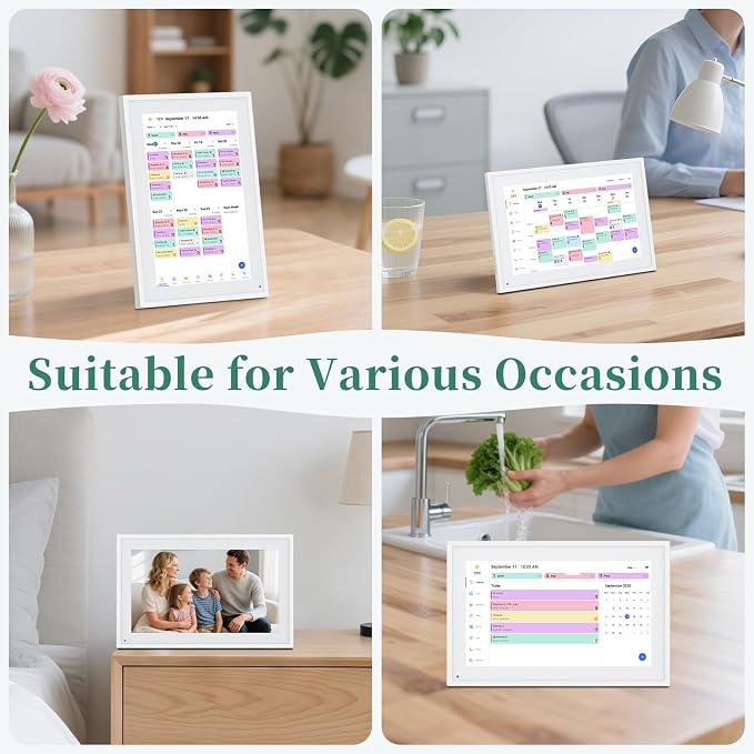 Digital Calendar,10.1 Inch Smart Electronic Calendar Family Planner,IPS HD Touch Screen Home Interactive with WiFi App Control,AI Meal Schedule, Duty Chart,Achievement Rewards-Share Photos,Videos and Sound Reminder,Gifts for Women Men Mom Dad,Desk Cale... - Image 8
