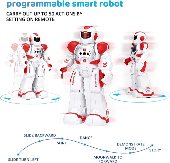 KingsDragon Robots Toy for Kids, RC Gesture Sensing Toy, Interactive Walking Singing Dancing Robot Birthday Presents for Boys Girls Age 6 7 8 9 Years Old,Red - Image 8