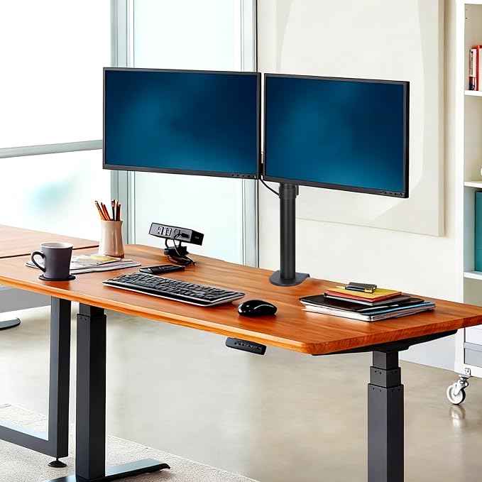 Black Dual Monitor Arm Mount for 13-32 Inch Screens | Ultrawide Screens Up to 38 Inch Fully Adjustable Stand with C-Clamp/Grommet Base Max VESA 100x100 Each Screen Capacity 22lbs - Image 6