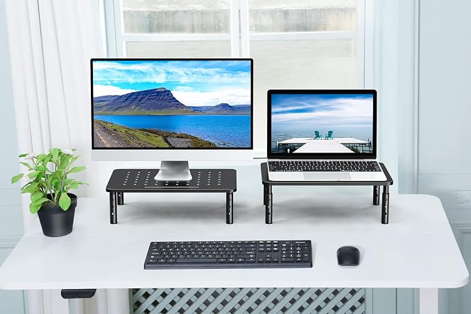 Zimilar 2 Pack Monitor Stand , 3 Height Adjustable Stand with Star Mesh | for Computer, Laptop, Printer, Notebook, iMac, Premium Metal Monitor Risers for 2 Monitors - Image 8