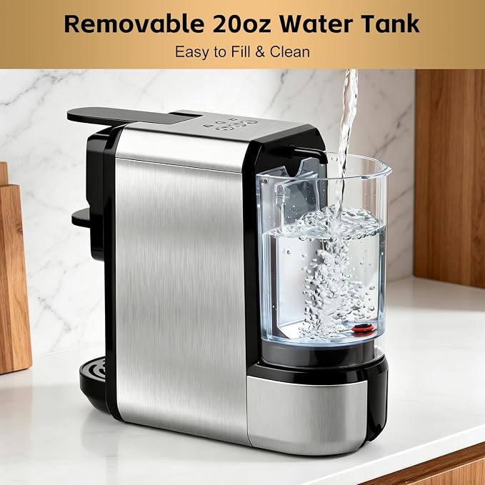 CUSIMAX Espresso Machine Compatible with Nespresso Original Pods | Single Serve Espresso Coffee Maker, Programmable Brew Size, 19Bar High Pressure, 20oz Removable Water Tank, Stainless Steel - Image 7